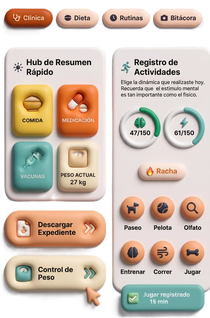 Vista de la app Mi Expediente Canino